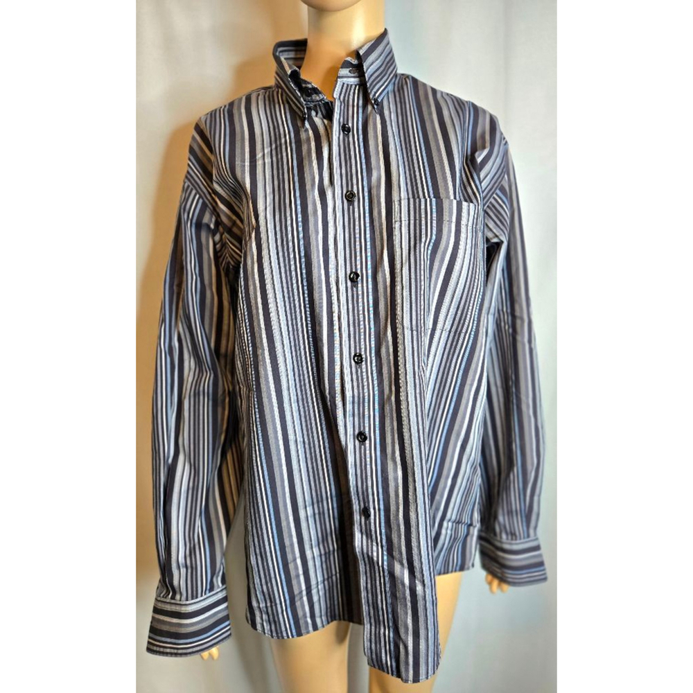 Joseph and Feiss | Mens | Dress Shirt | Gray, Black, Blue | Size Medium